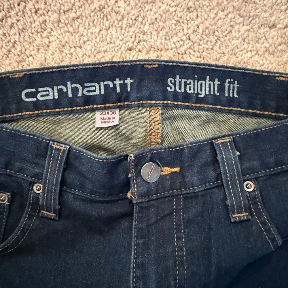 Mens Carhartt 33 x 30 Straight fit Denim Jeans